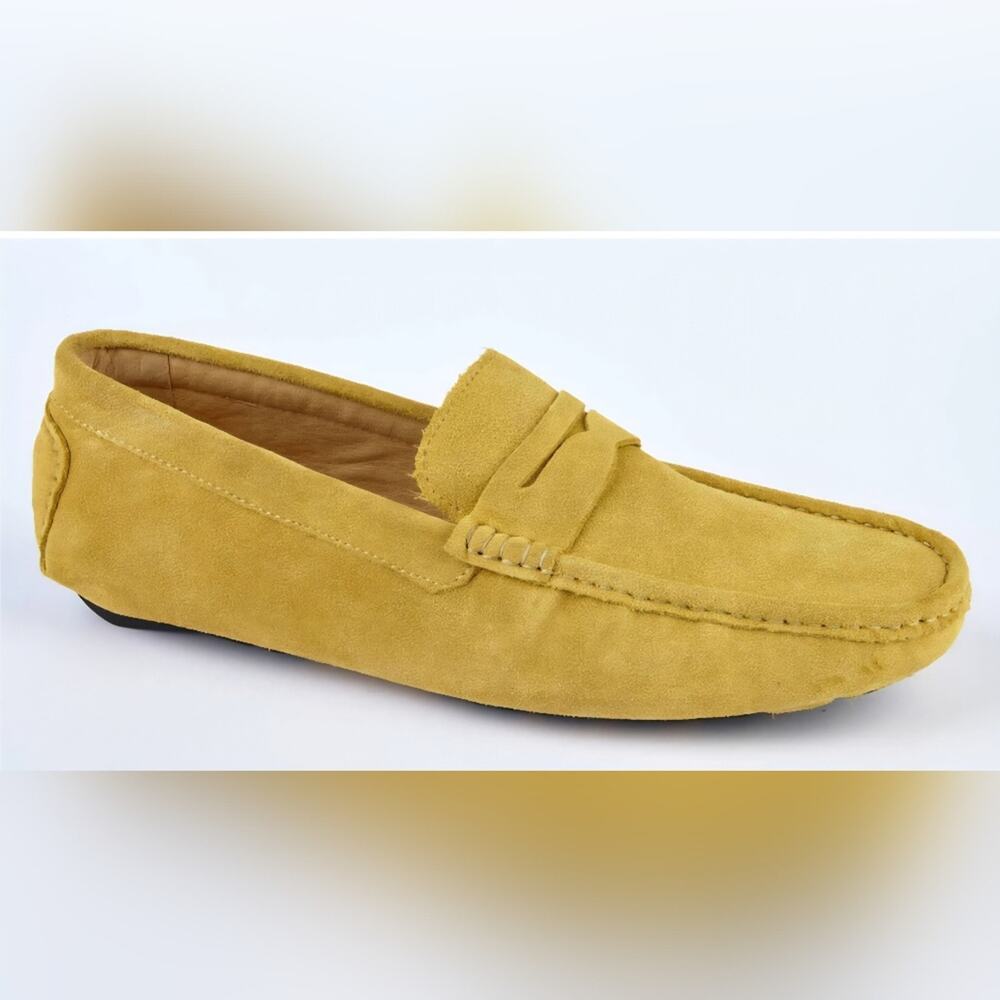 Donald J. Pliner Mustard Suede Driving Shoes Sz. 12